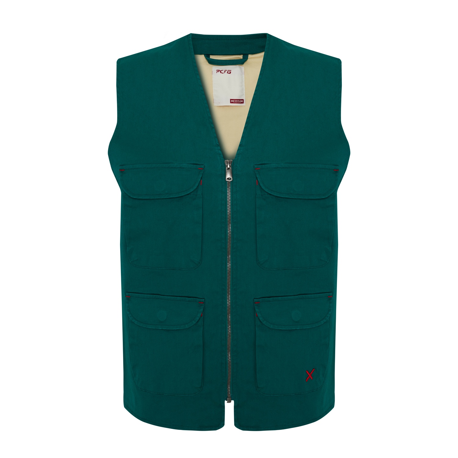 Pcfg Green Men Woven Track Vest - Pine Grove In Green