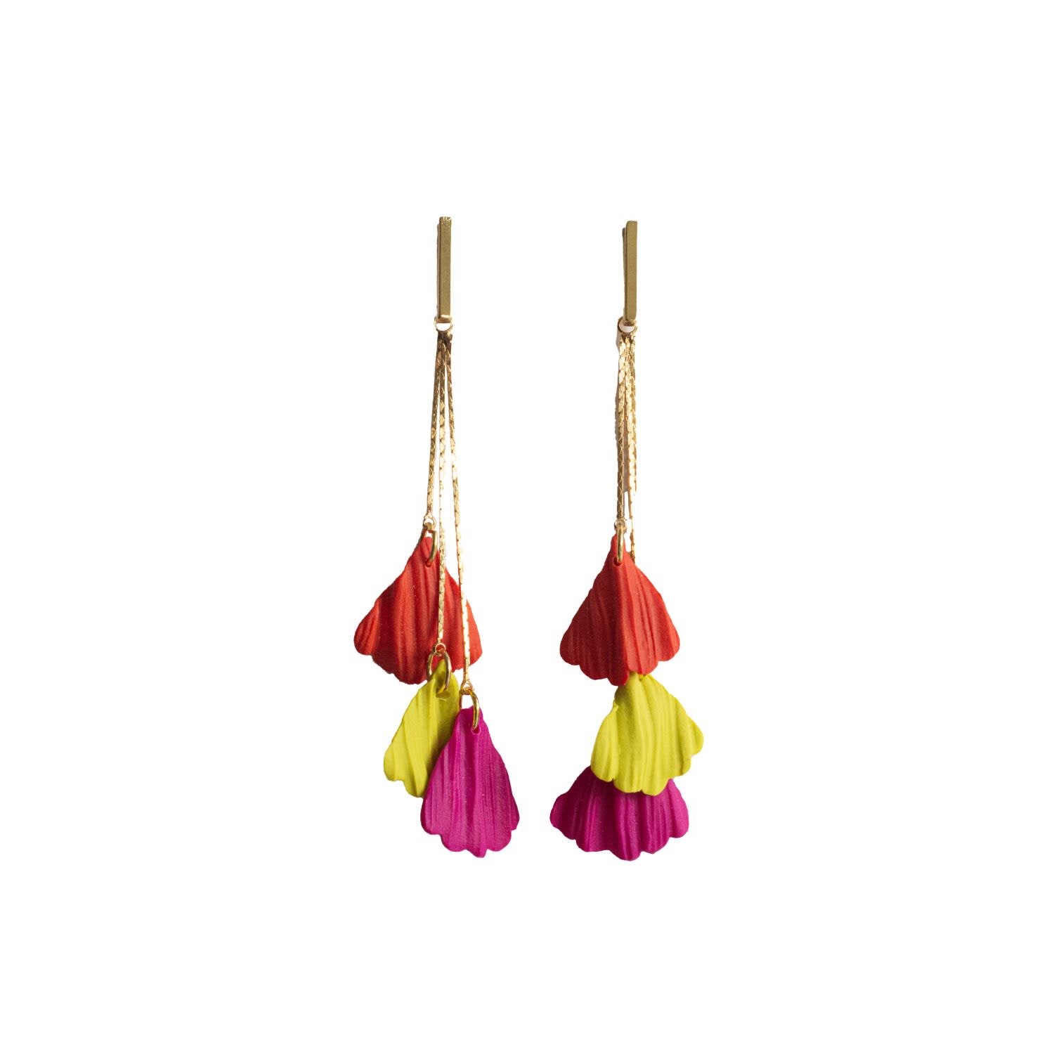 Ziolla Designs Women's Green / Pink / Purple Dheera Drop Vibrant Earrings