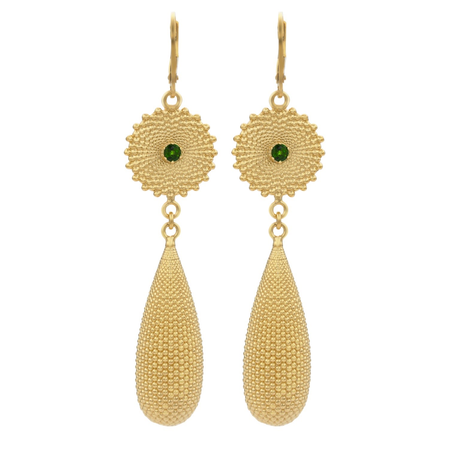 Zoe And Morgan Women's Sunshine Earrings Gold Chrome Diopside In Gold