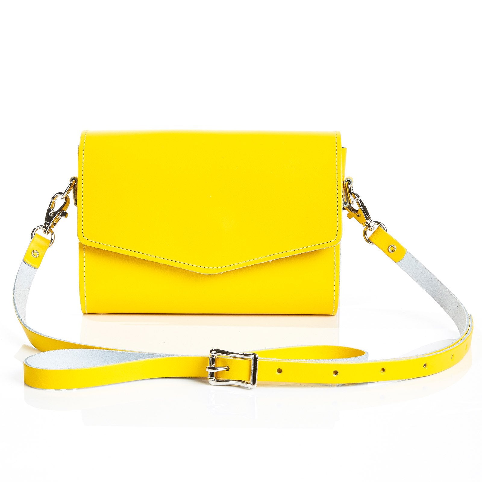 Women’s Yellow / Orange Handmade Leather Clutch Bag - Pastel Yellow One Size Zatchels