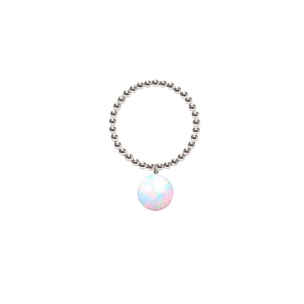 Ora Pearls Silver Orb Ring Opal In Orb