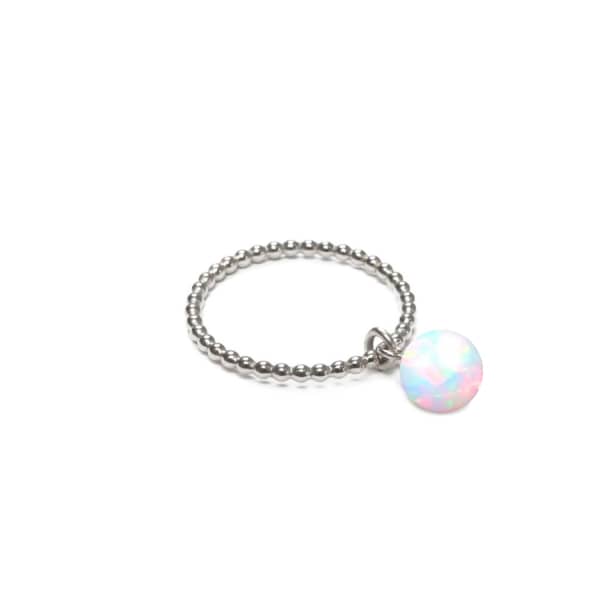 Ora Pearls Silver Orb Ring Opal In Orb