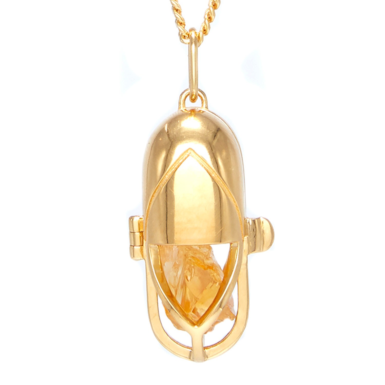 Women’s Yellow / Orange Capsule Crystal Pendant - Vermeil - Citrine Capsule Eleven