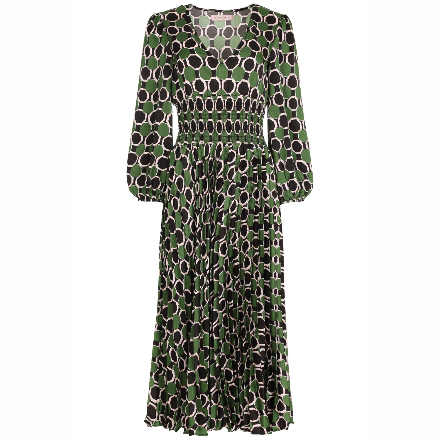 Traffic People Women's No Ordinary Soul Green Midi Aurora Dress In Multi