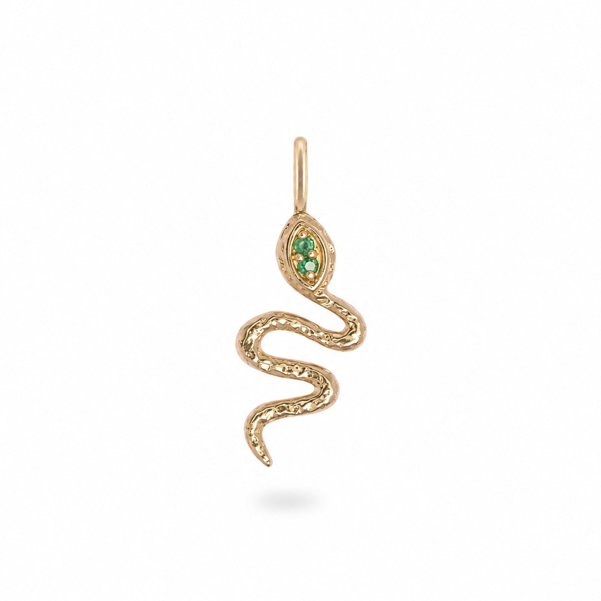 Zohreh Women's Gold / Green Emerald Snake Pendant 9k Gold In Gold/green