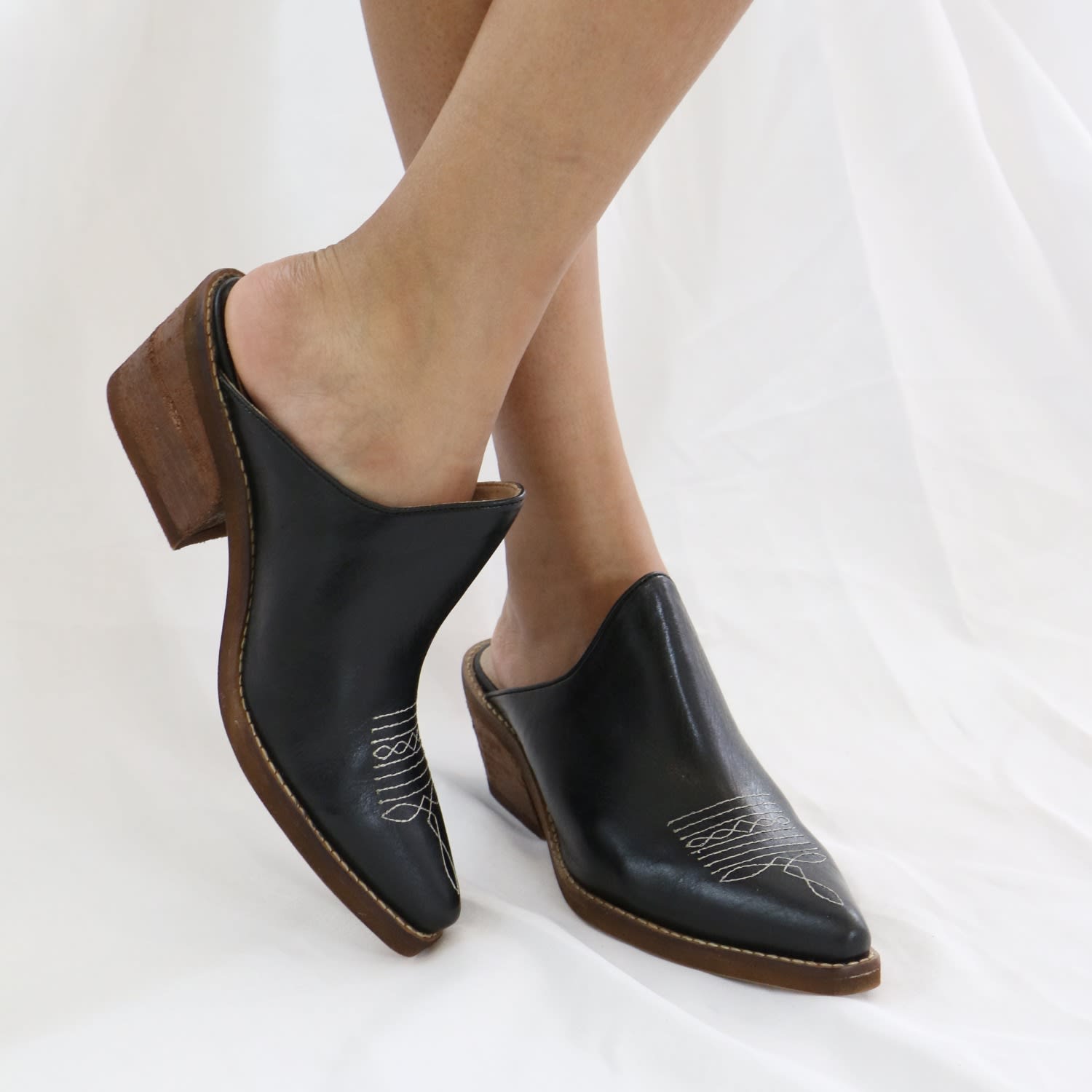 Mules western femme best sale
