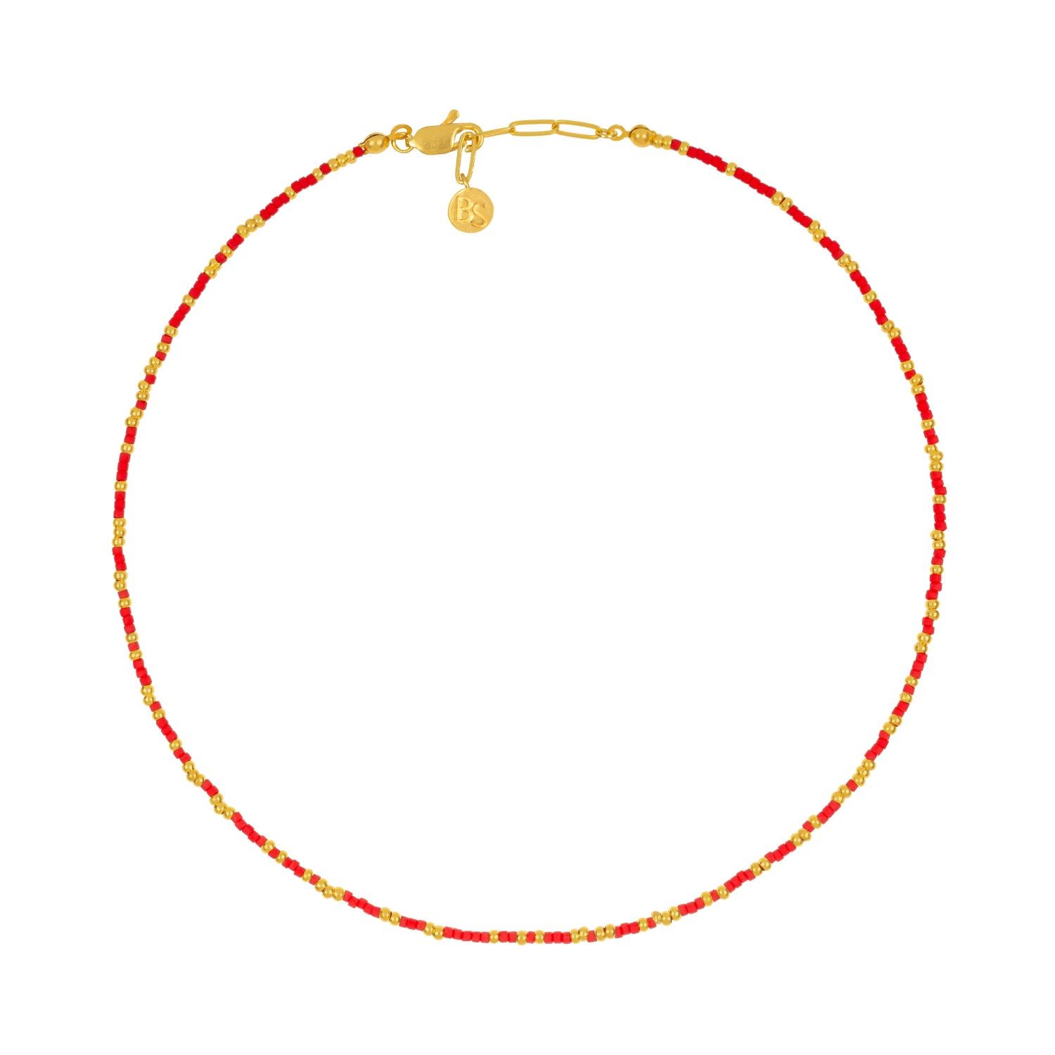 Women’s Gold / Red Colour Therapy I Pomegranate Necklace Bonjouk Studio