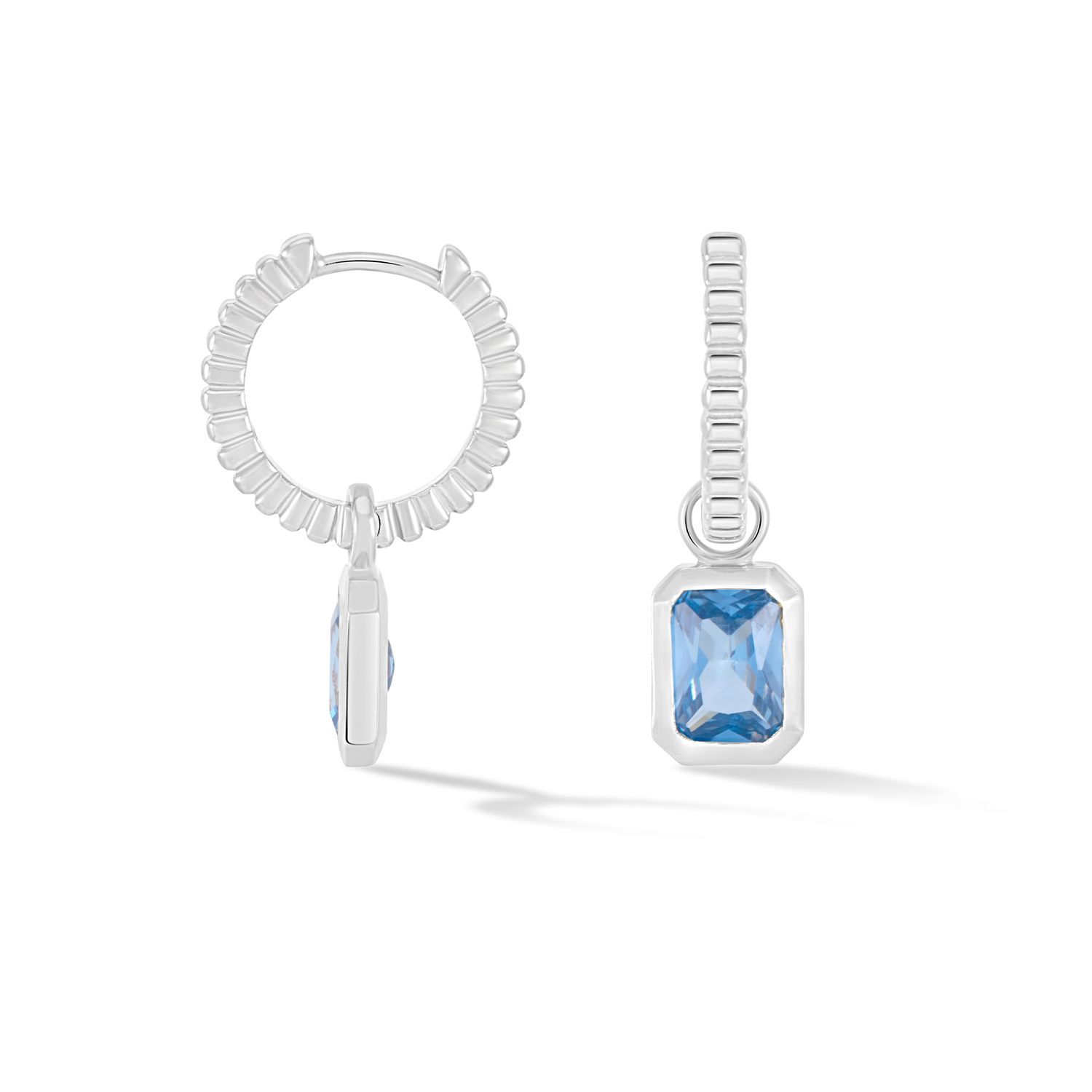 Dower & Hall Single Rectangular-gemstone Earring In Metallic