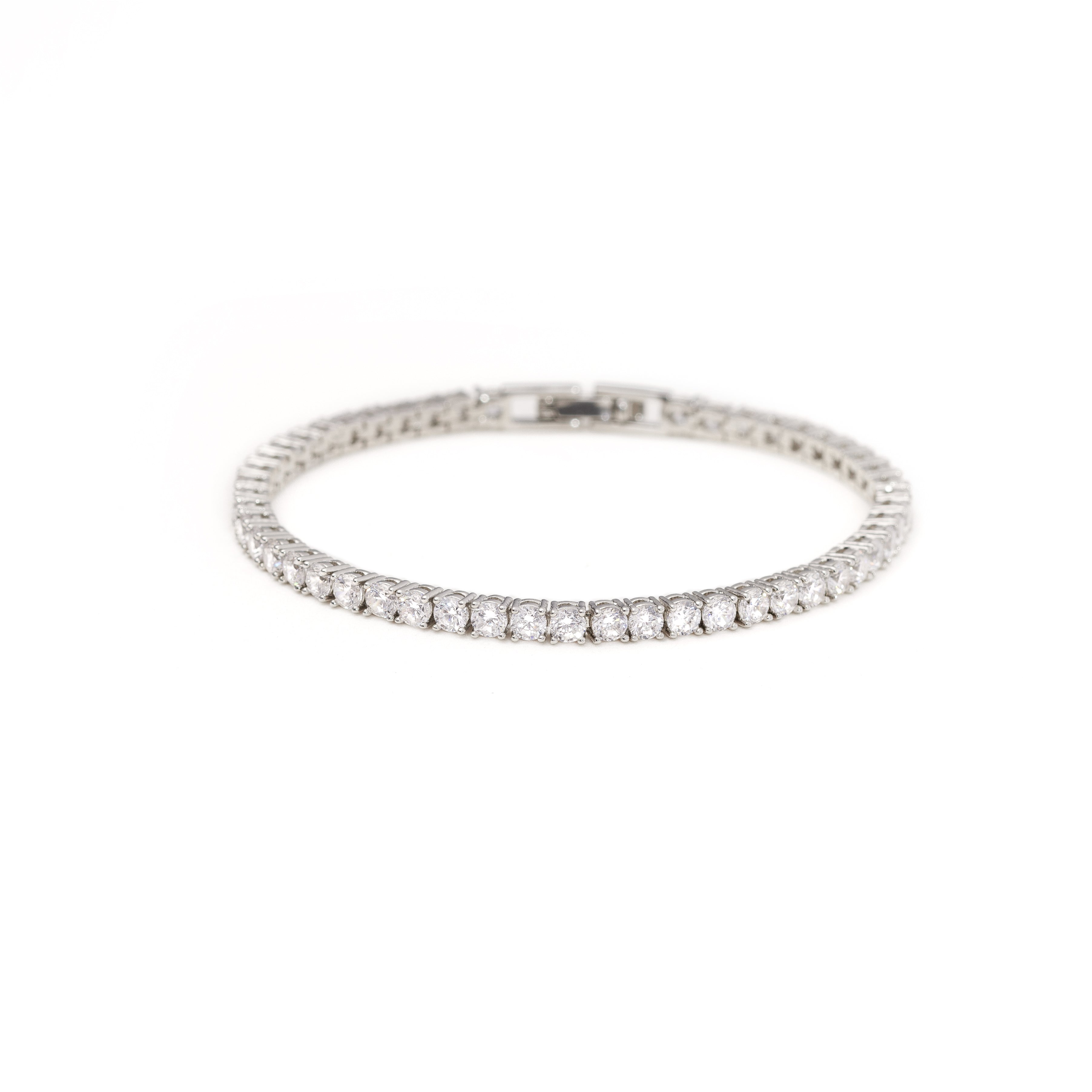 Women's Silver Tennis Bracelets | Shabella Nyc