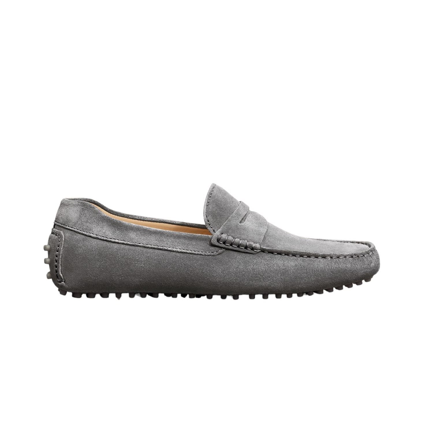 Jack Erwin Men's Grey Parker Driving Loafer - Ash Gray Suede In Grey