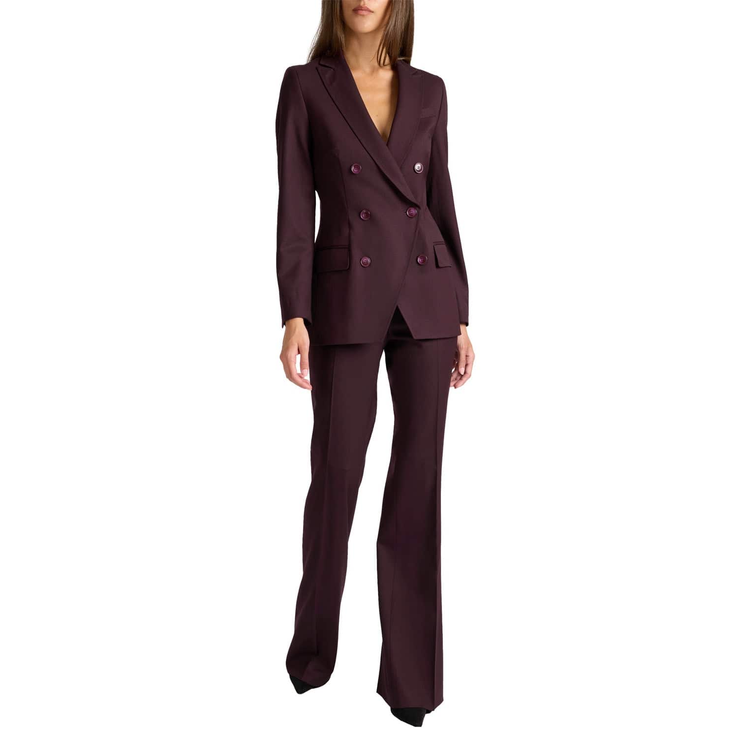 Paco Double-Breasted Six-Button Jacket In Wool Stretch 
