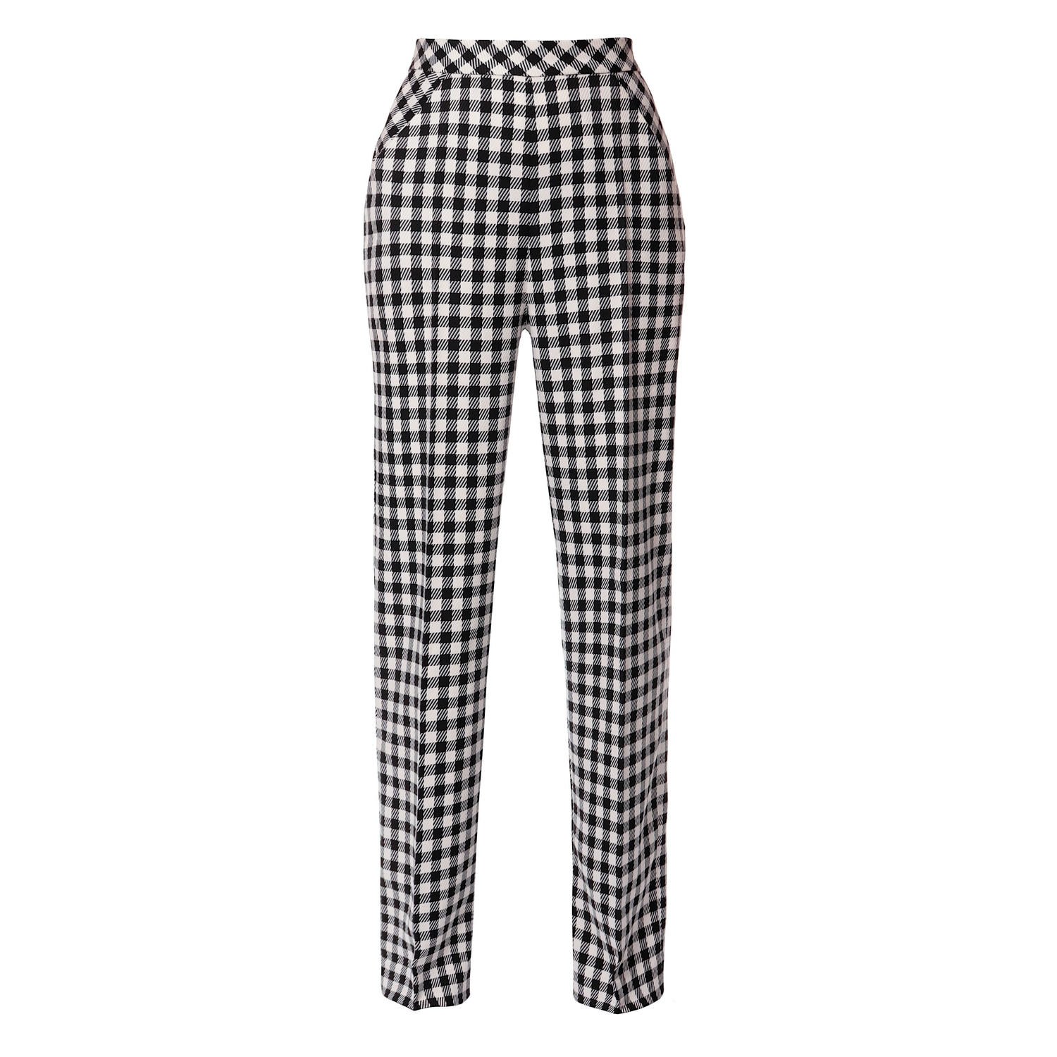 Aggi By Halewski Women's Black / White Romina Jet Set Wide Checkered Trousers In Black/white