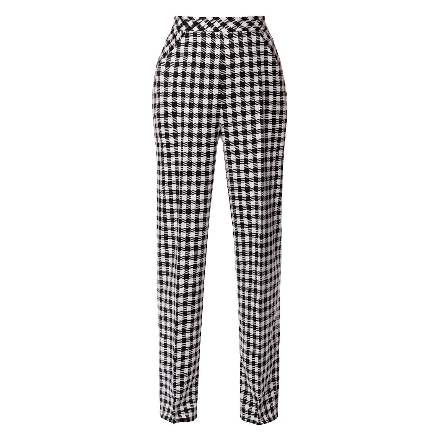 Women’s Black / White Romina Jet Set Wide Checkered Trousers Extra Large Aggi