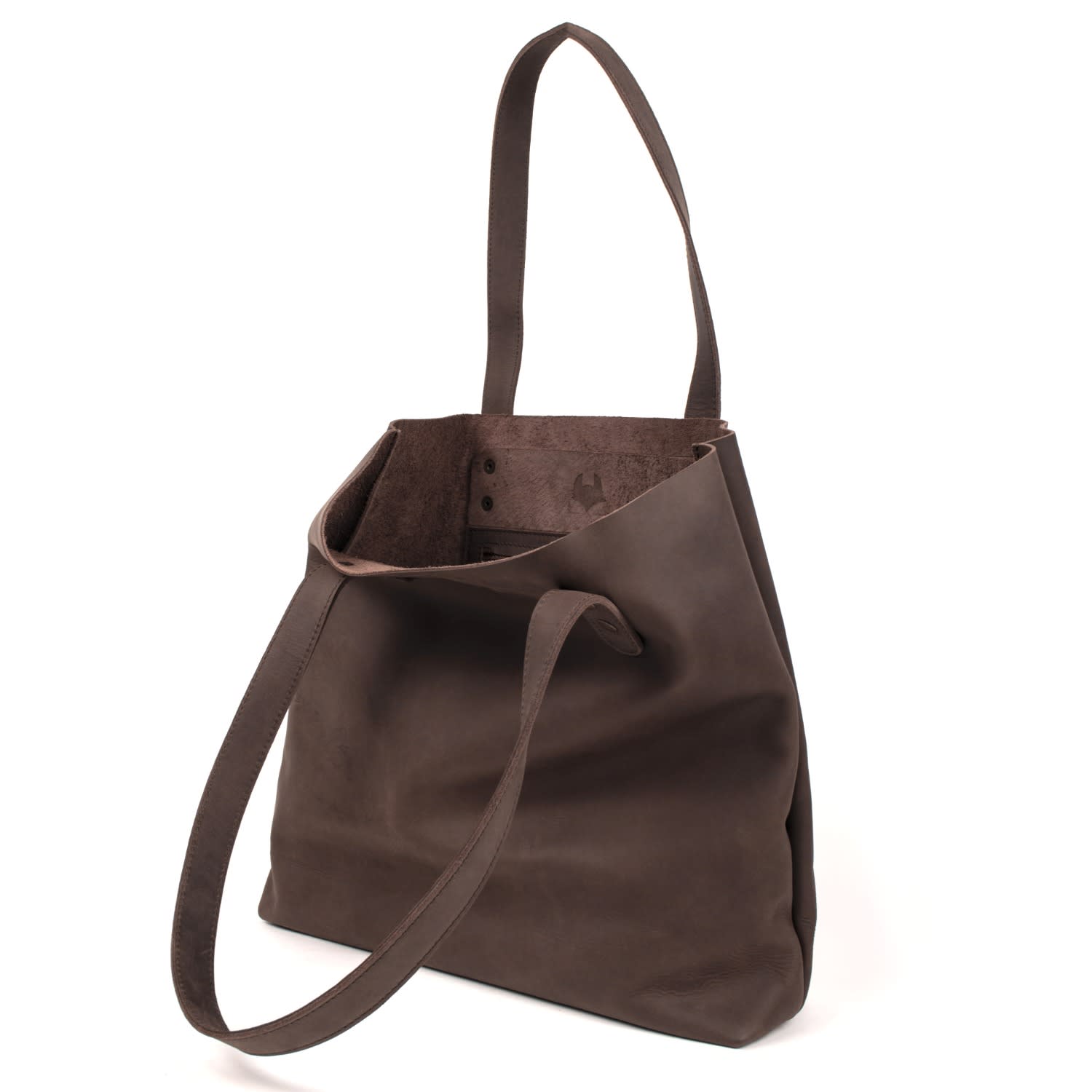 chocolate leather handbag