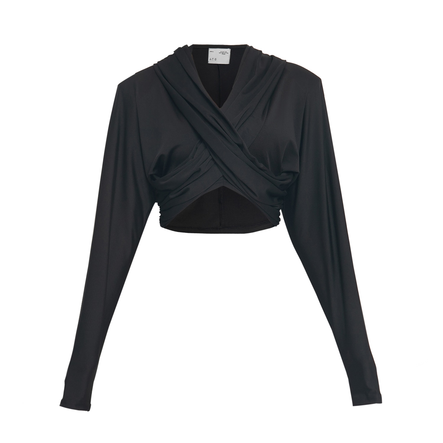 Ats The Label Women's Black Eclips Crop Hoodie In Black
