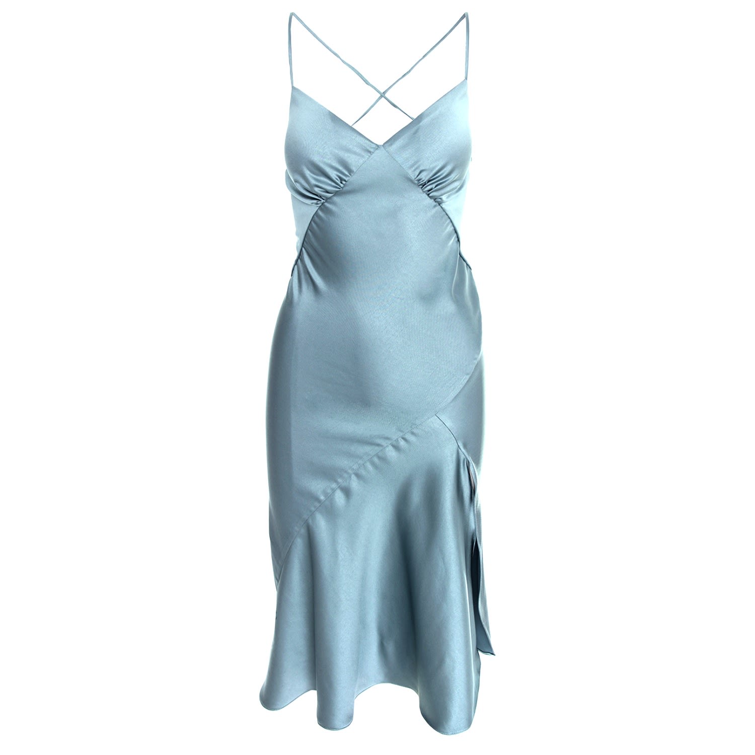 Roserry Women's Seville Satin Midi Dress In Green Grey In Green