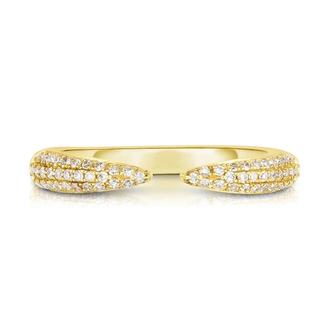 Nazzar Women's Gold Pave Claw Ring In Gold
