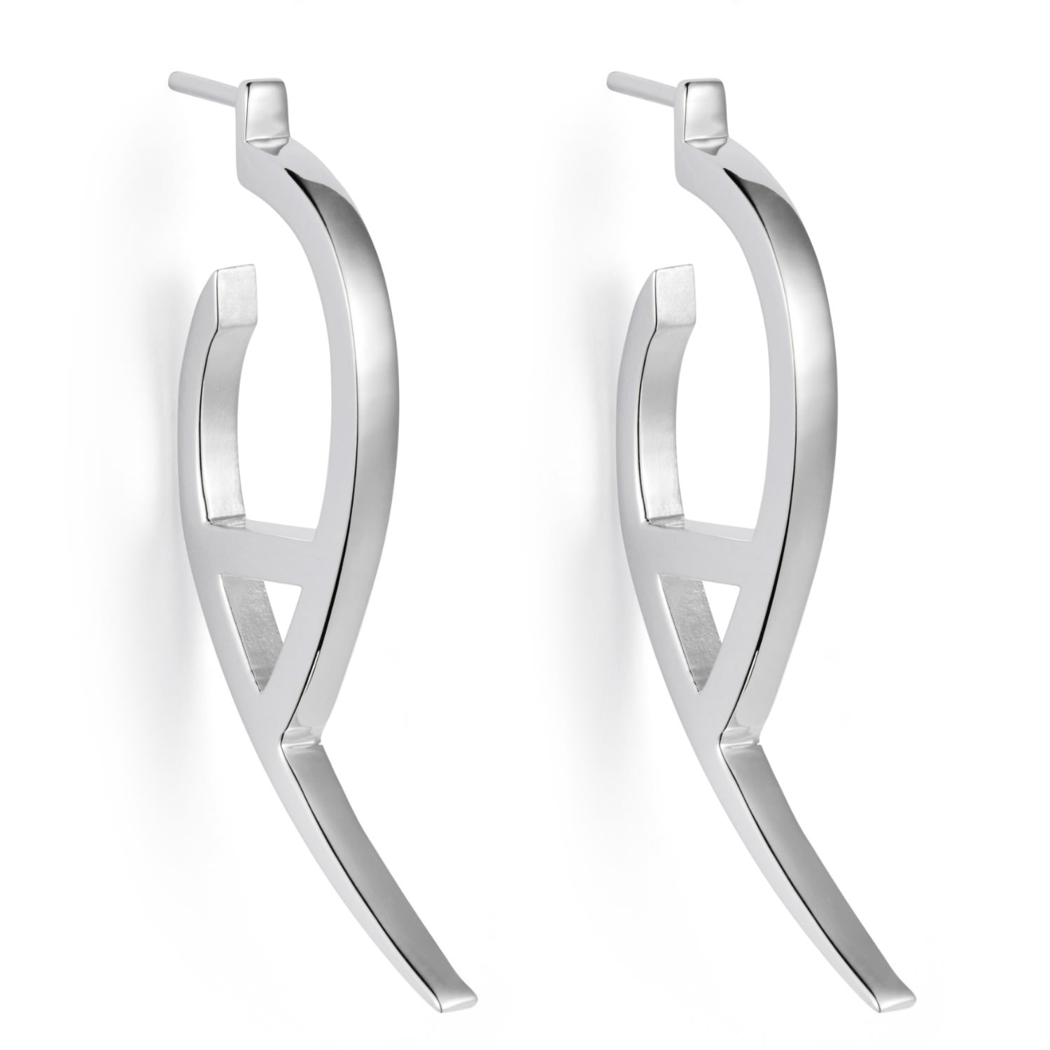 Toolally Women's Flick Earrings - Sterling Silver In Metallic