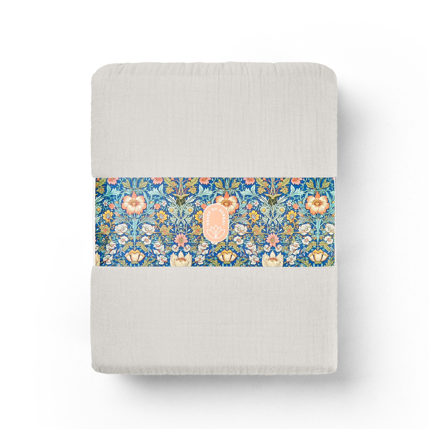 House Of Bengal Muslin Duvet Set - Grey - Double In Gray