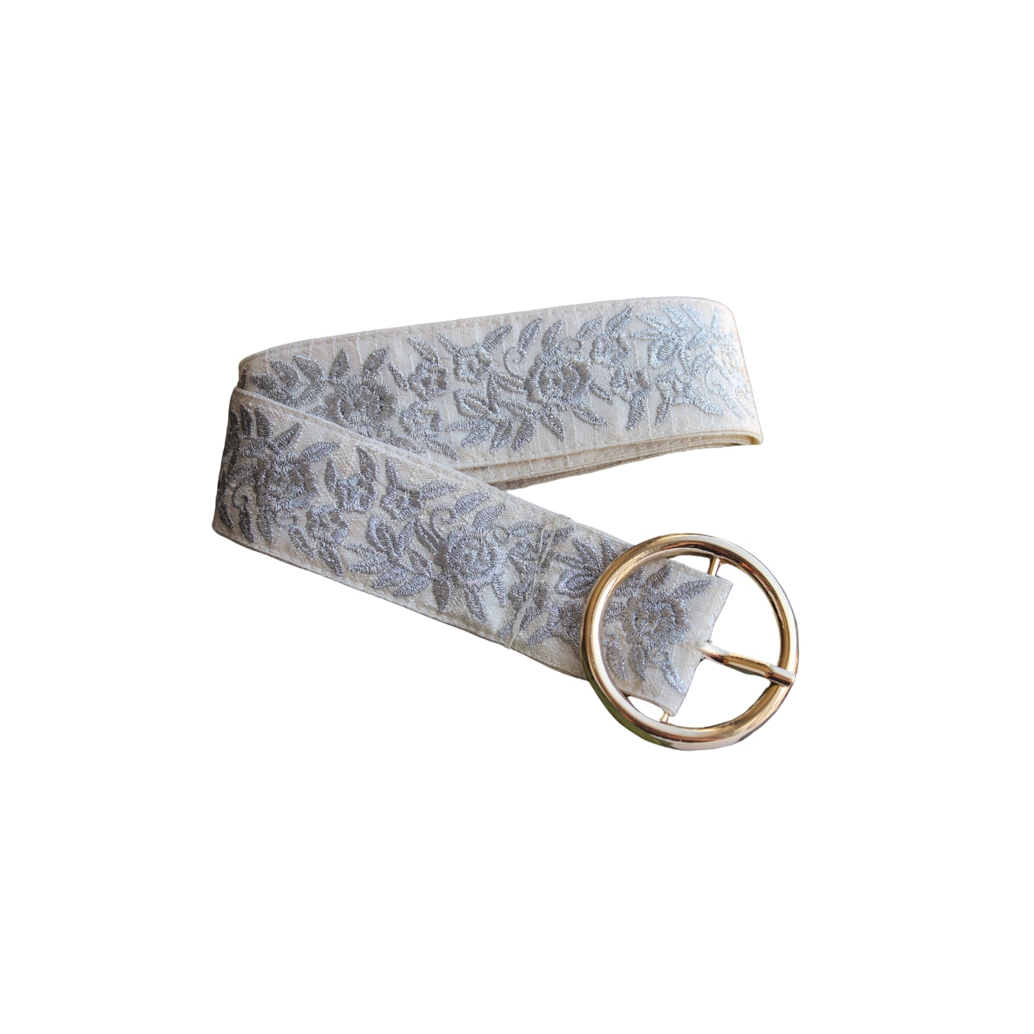 Noori The Label Women's White / Silver Soho Embroidered Belt In White/silver