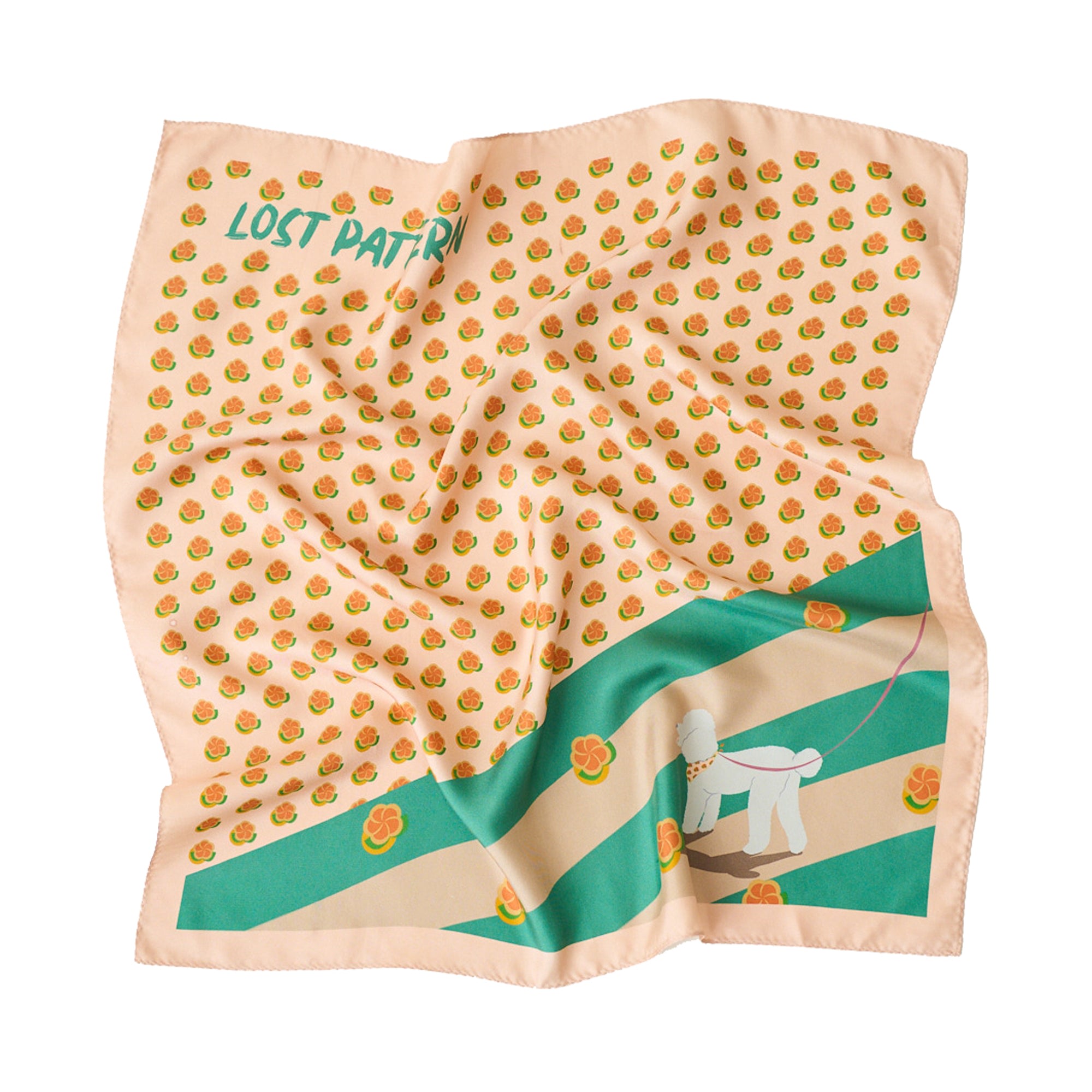 Women’s Yellow / Orange "Pandita The Dog" Silk Bandana - Orange Lost Pattern Nyc