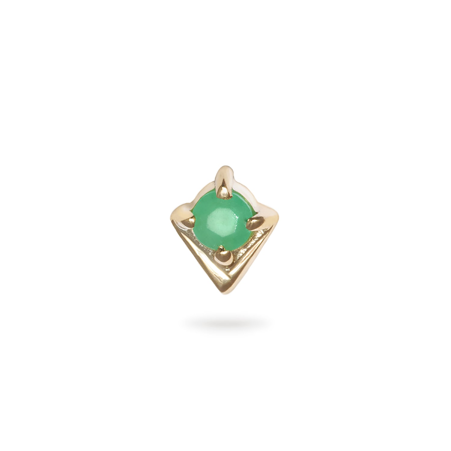 Zohreh V. Jewellery Women's Gold / Green Emerald Arrow Flat Back Earring 9k Gold