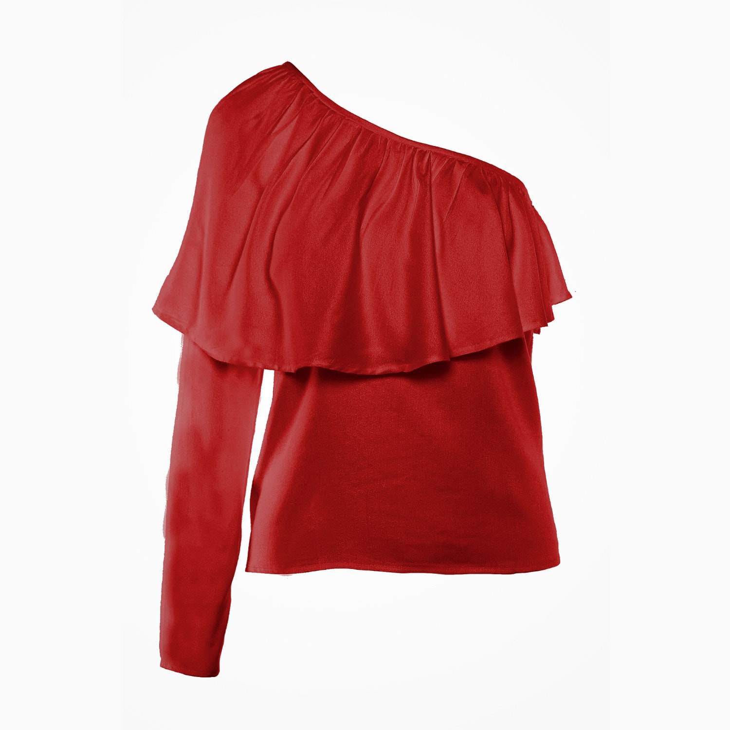 Women’s The Ziba One-Shoulder Blouse In Red Extra Small Imaima