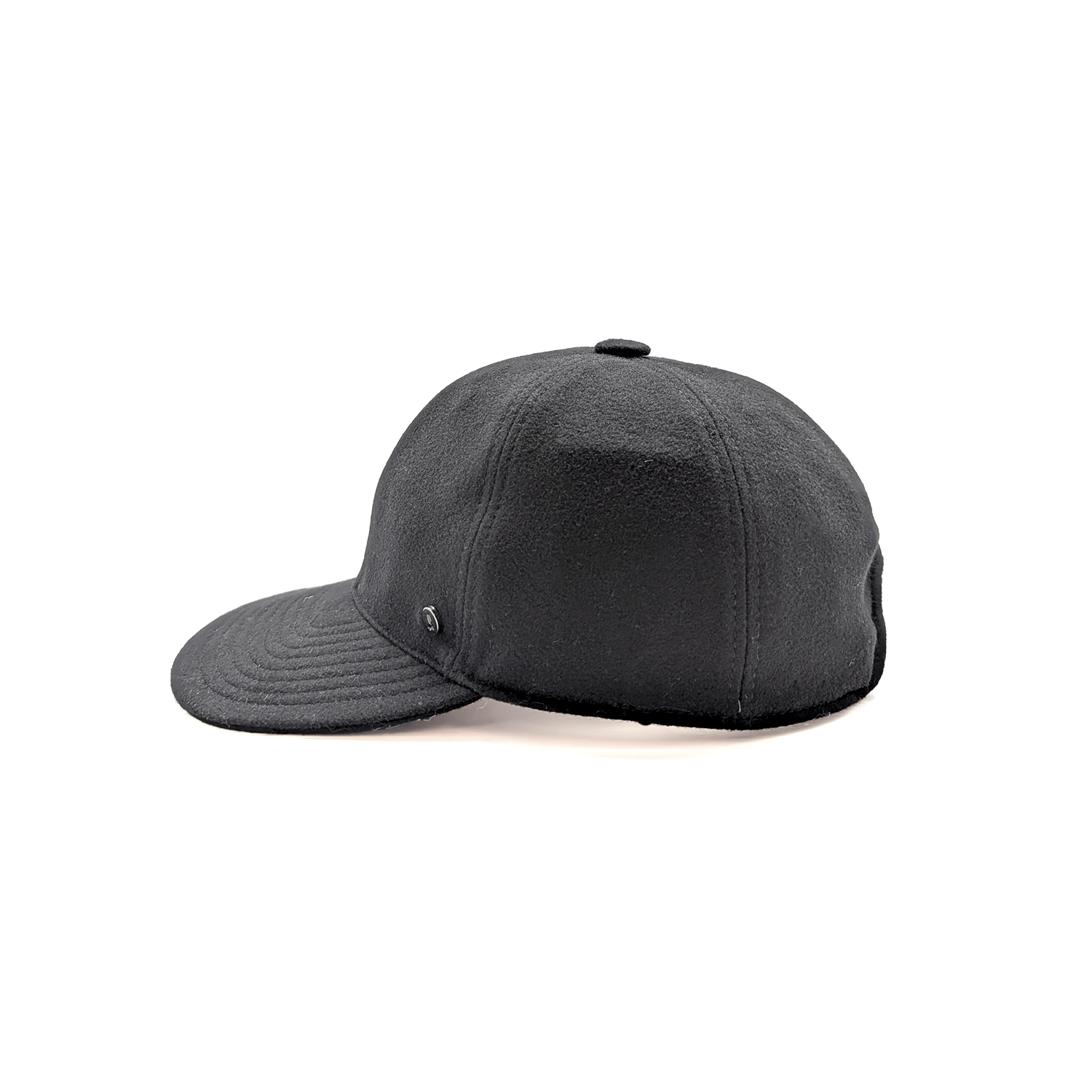 Doria 1905 Men's Black Cashmere Rolling Baseball Cap In Black