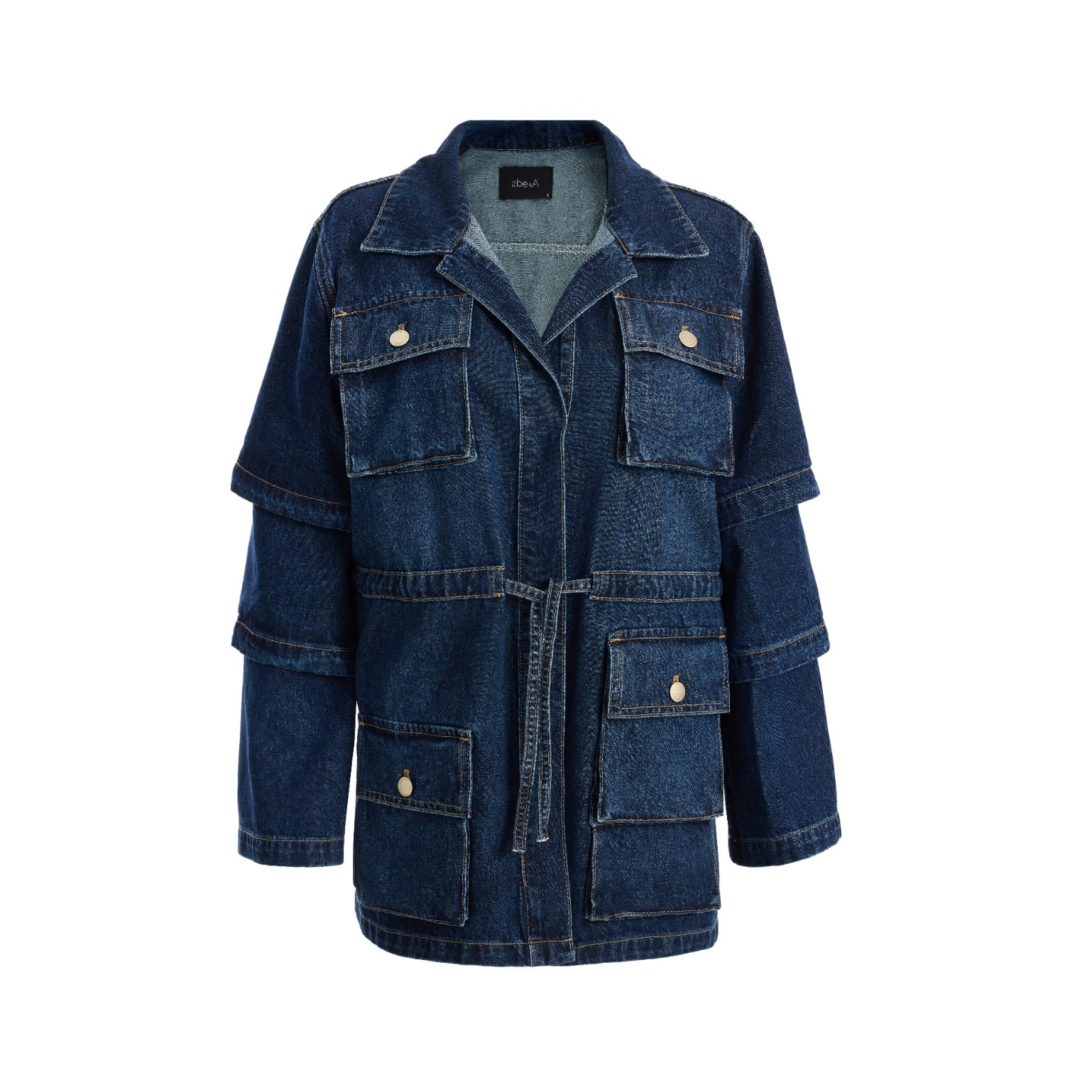 2be4a Blue Women's Short-sleeve Denim Jacket In Blue