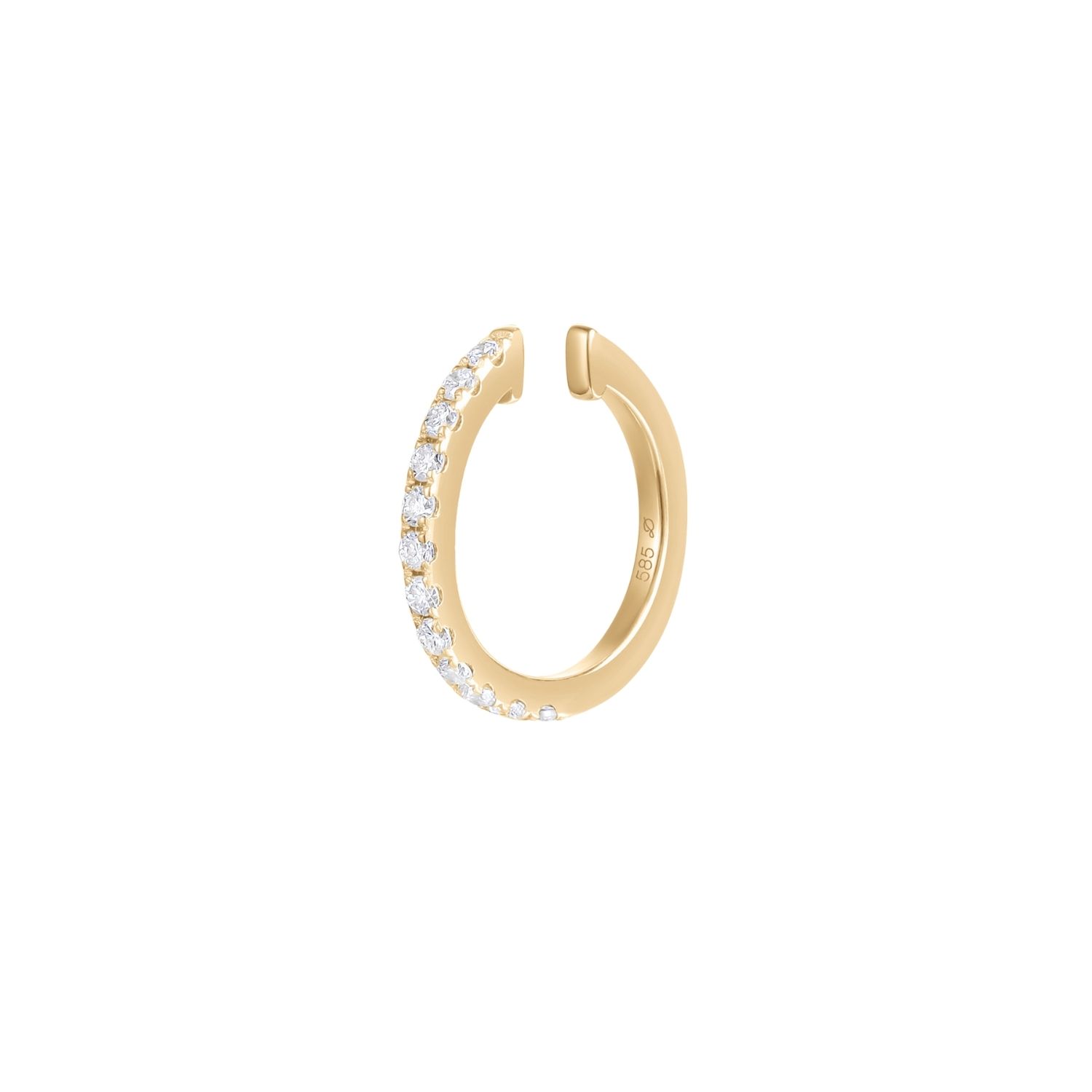 Dyamka Women's Earcuff Must Paved Diamonds Yellow Gold In Gold