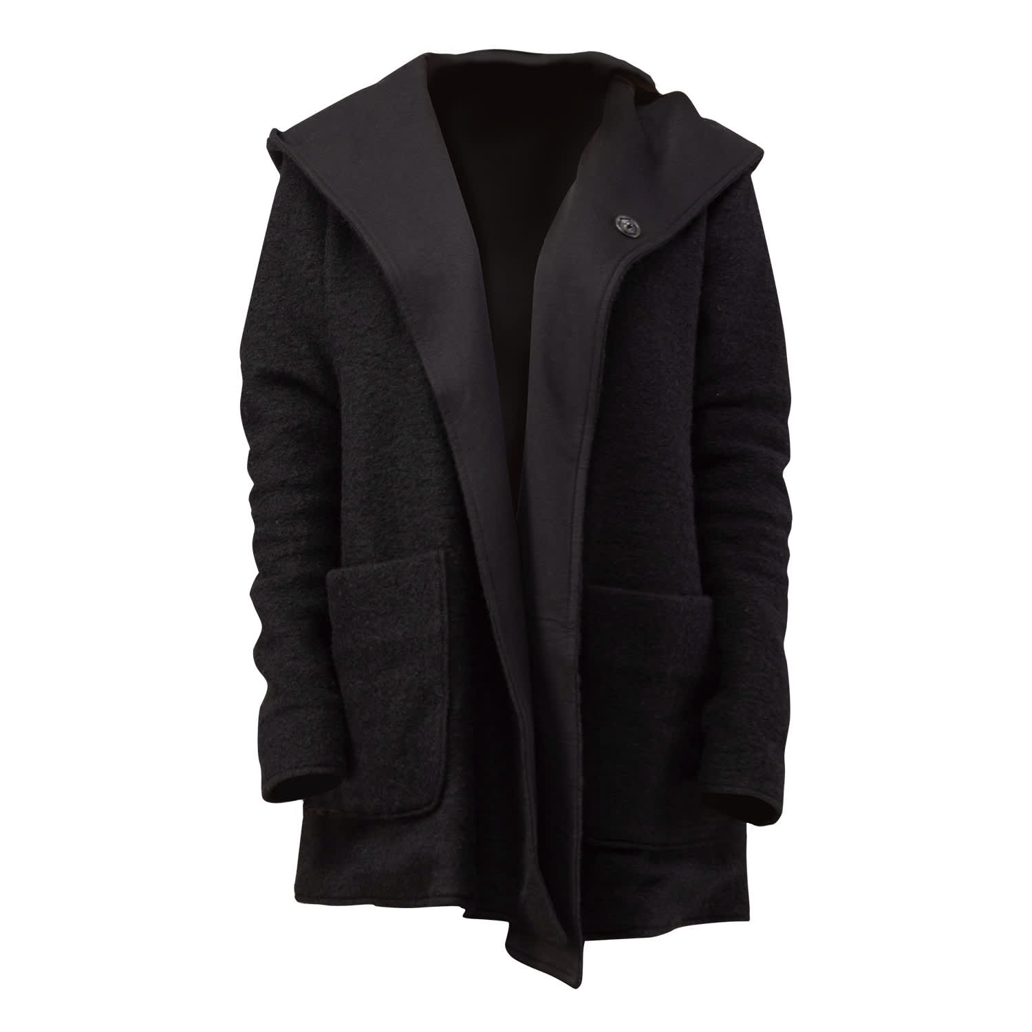 ジャケット・アウター geeong flap pocket wool coat /black boiled-wool-