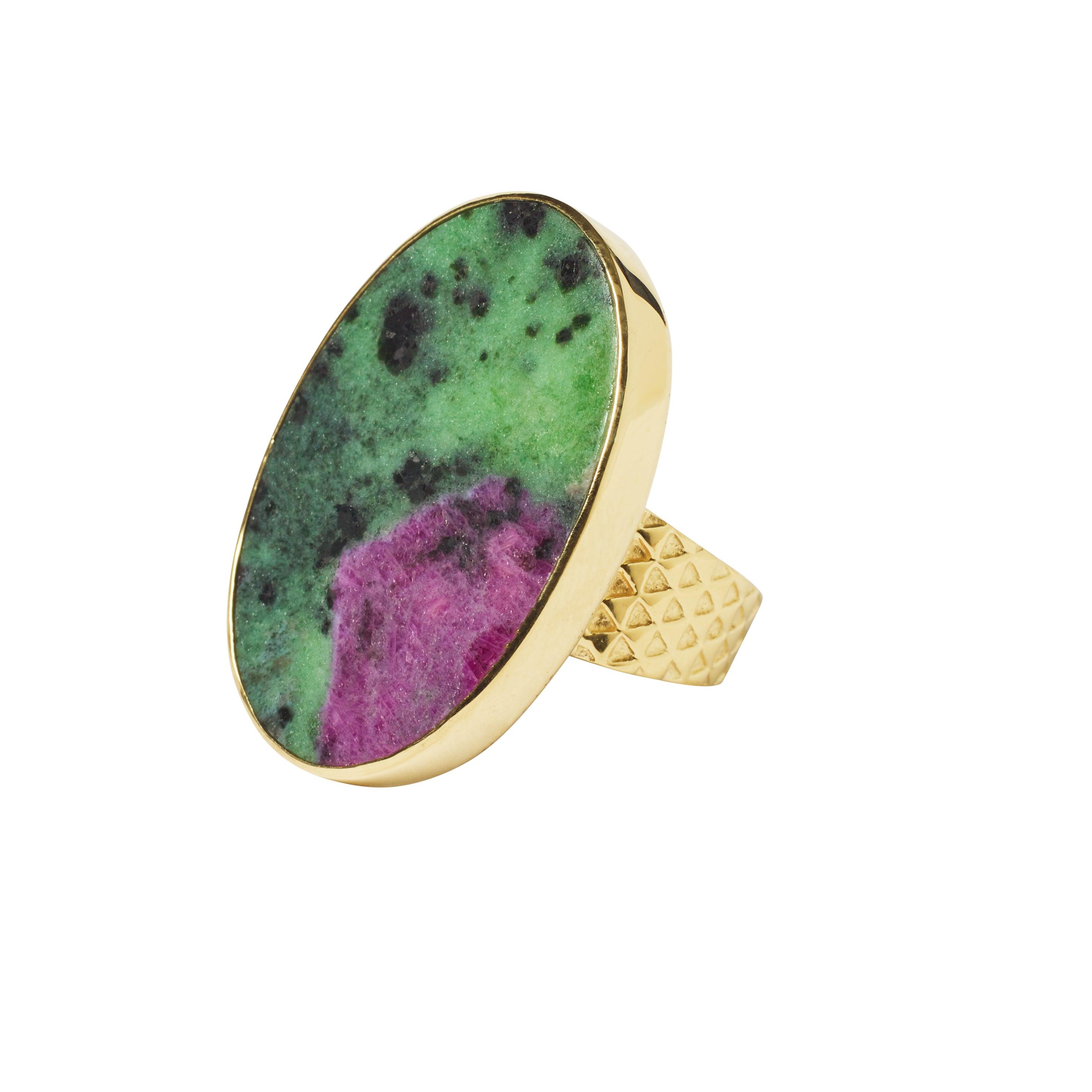 Yaa Yaa London Women's Ruby Josite 'resilience' Adjustable Ring In Red