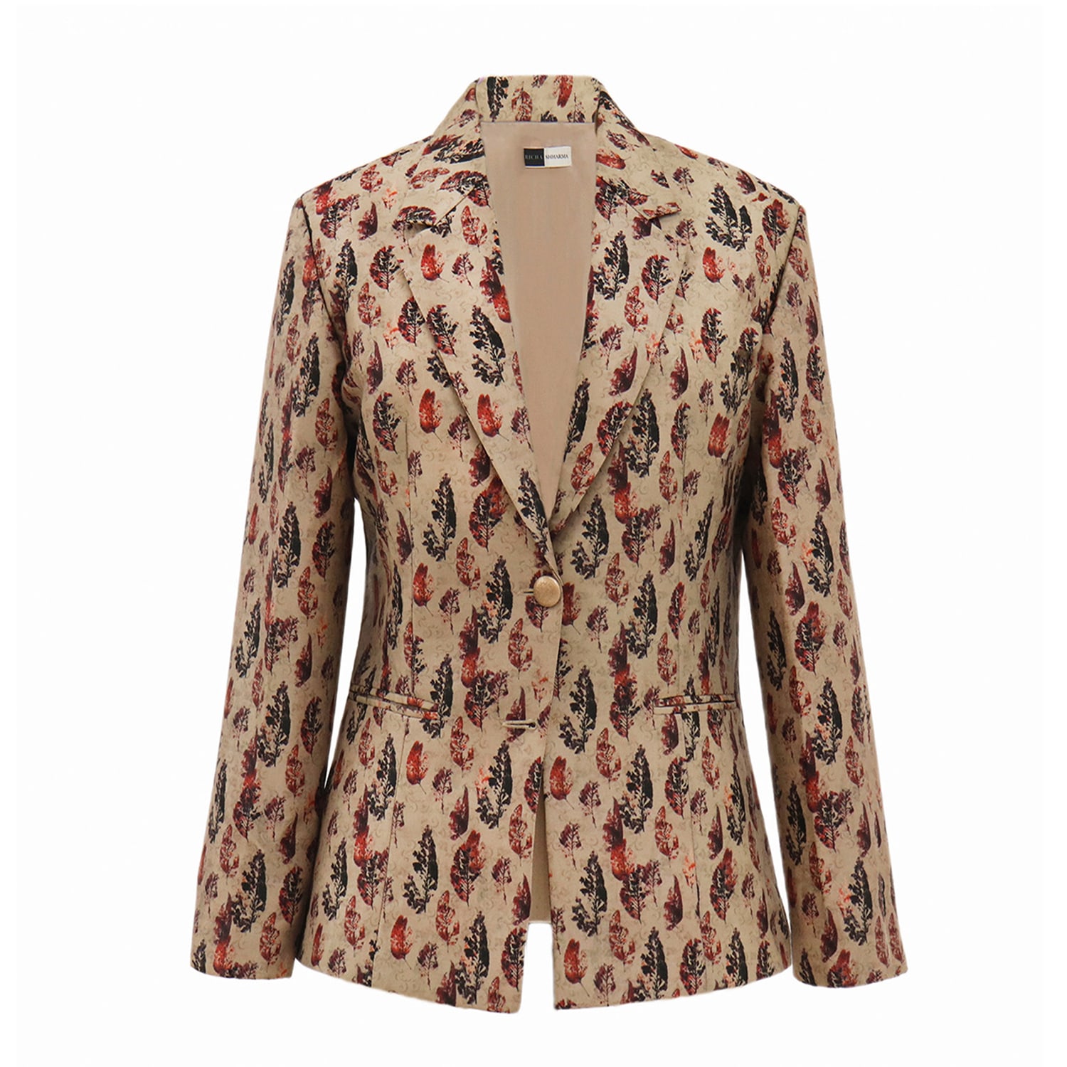 Women’s Neutrals Single Breasted Blazer In Peace Silk Medium Richa Sharma