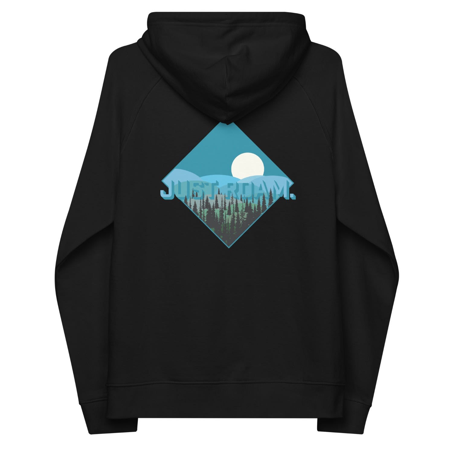 Anchor & Crew Black Just Roam. Seeker Organic Cotton Raglan Hoodie - Men In Black