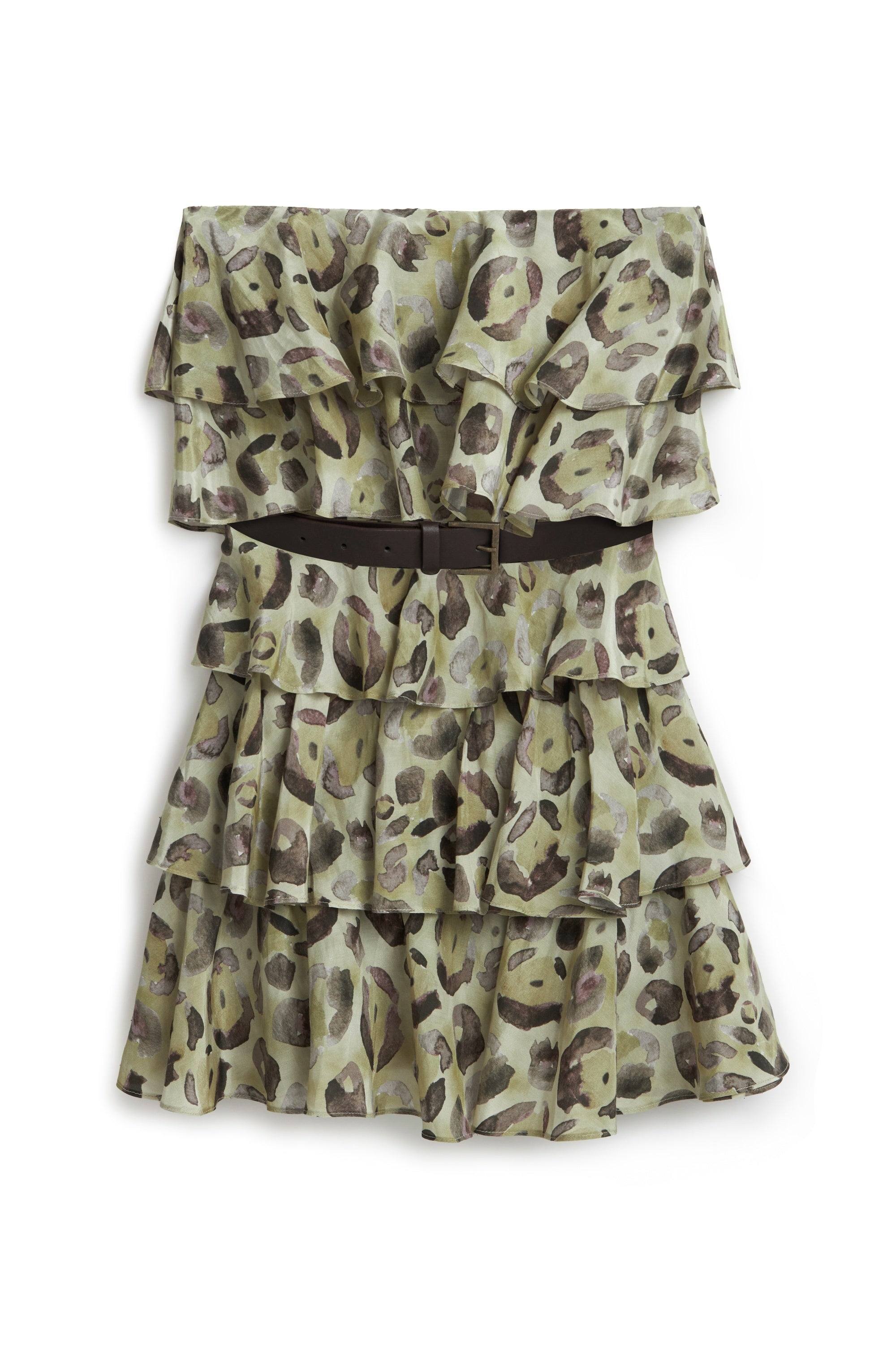 Nocturne Women's Belt Detailed Ruffle Mini Dress
