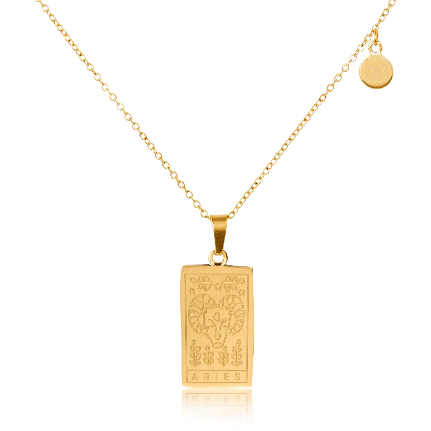 Arctic Fox & Co. Women's Gold Zodiac Star Sign Necklace - Aries
