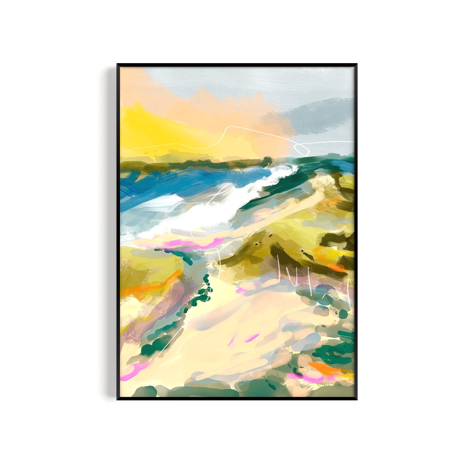 Beach Art Print - A3 Natalie Cass Art