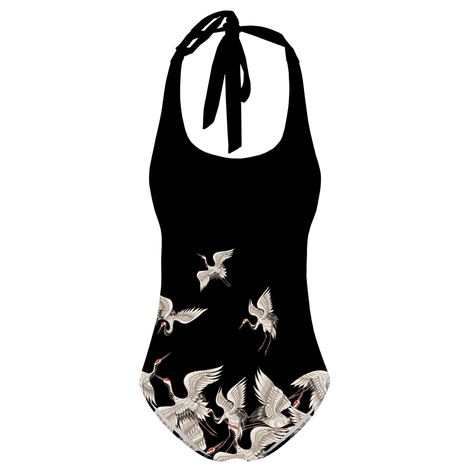 Aloha From Deer Women's Black Cranes Open Back Swimsuit In Black