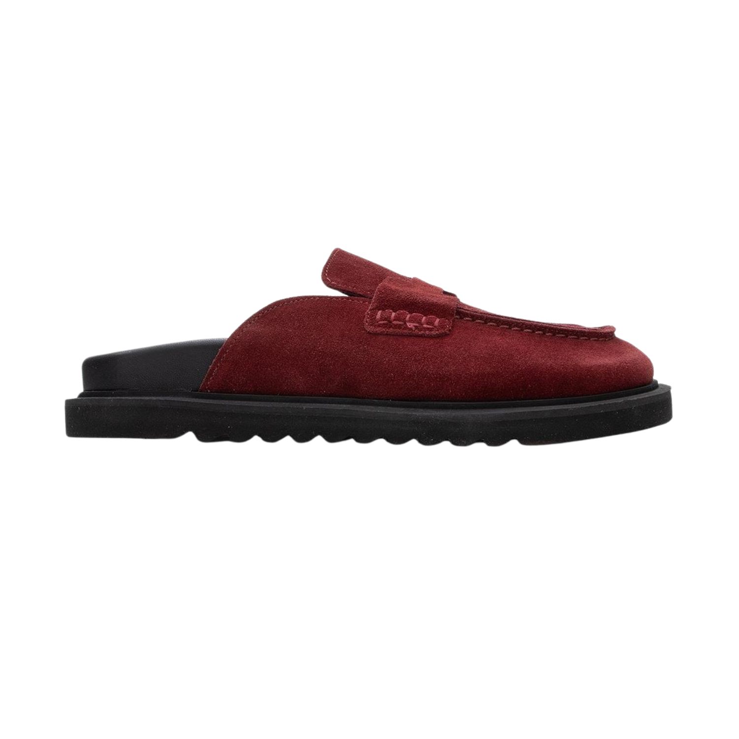 Forever & Always Shoes Laven Suede Leather Clogs In Red