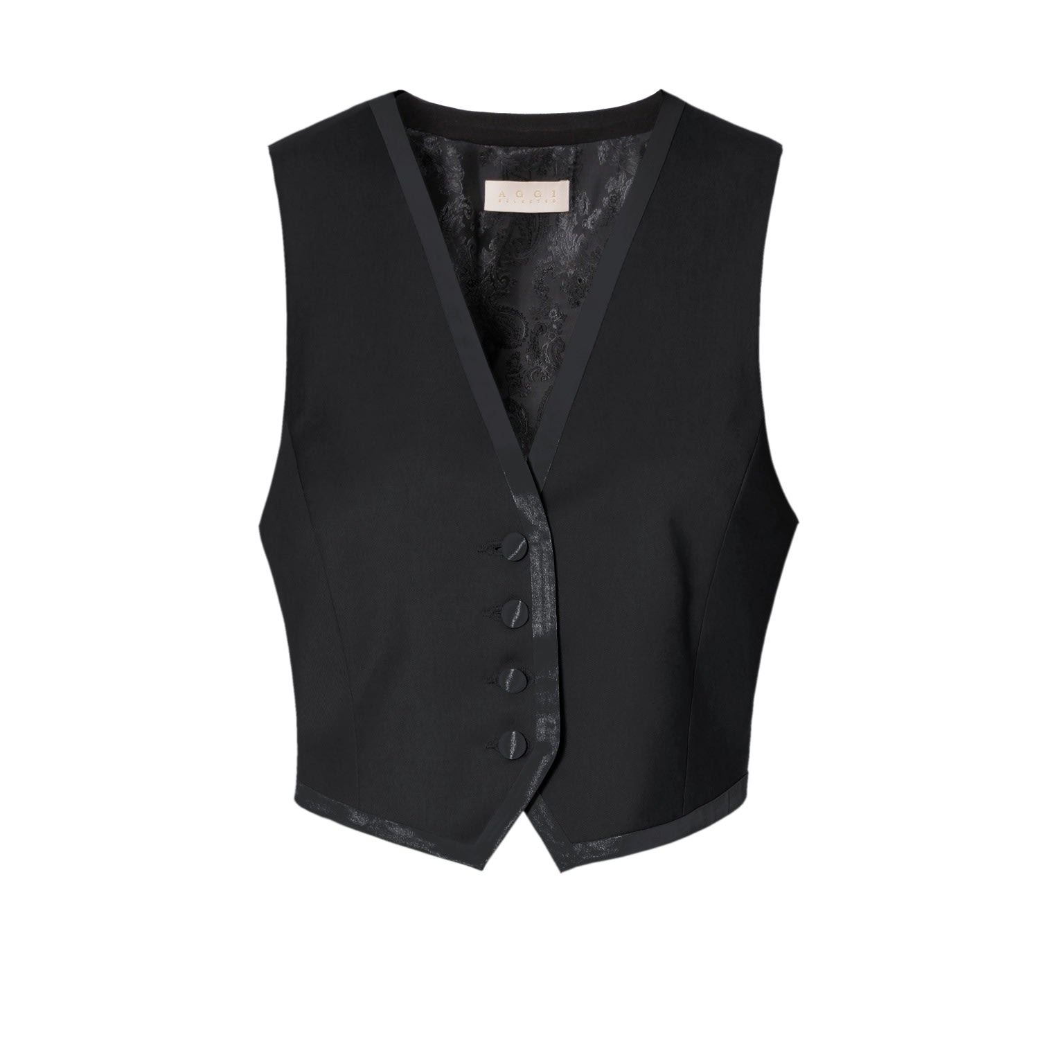 Women’s Uma Fashion Black Short Suit Vest Medium Aggi