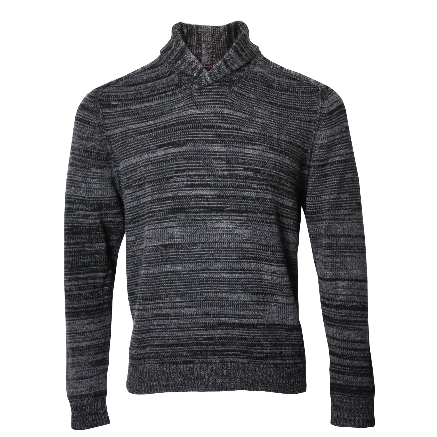 Men’s Black / Grey Sweet Shawl Neck Sweater In Charcoal Medium Lords of Harlech