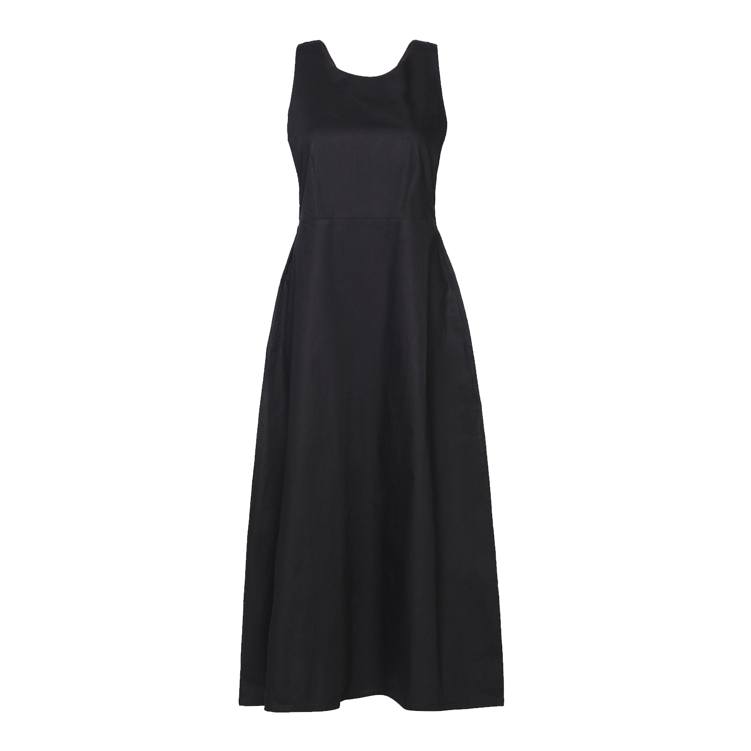 Reistor Women's Cross-back Black Midi Dress