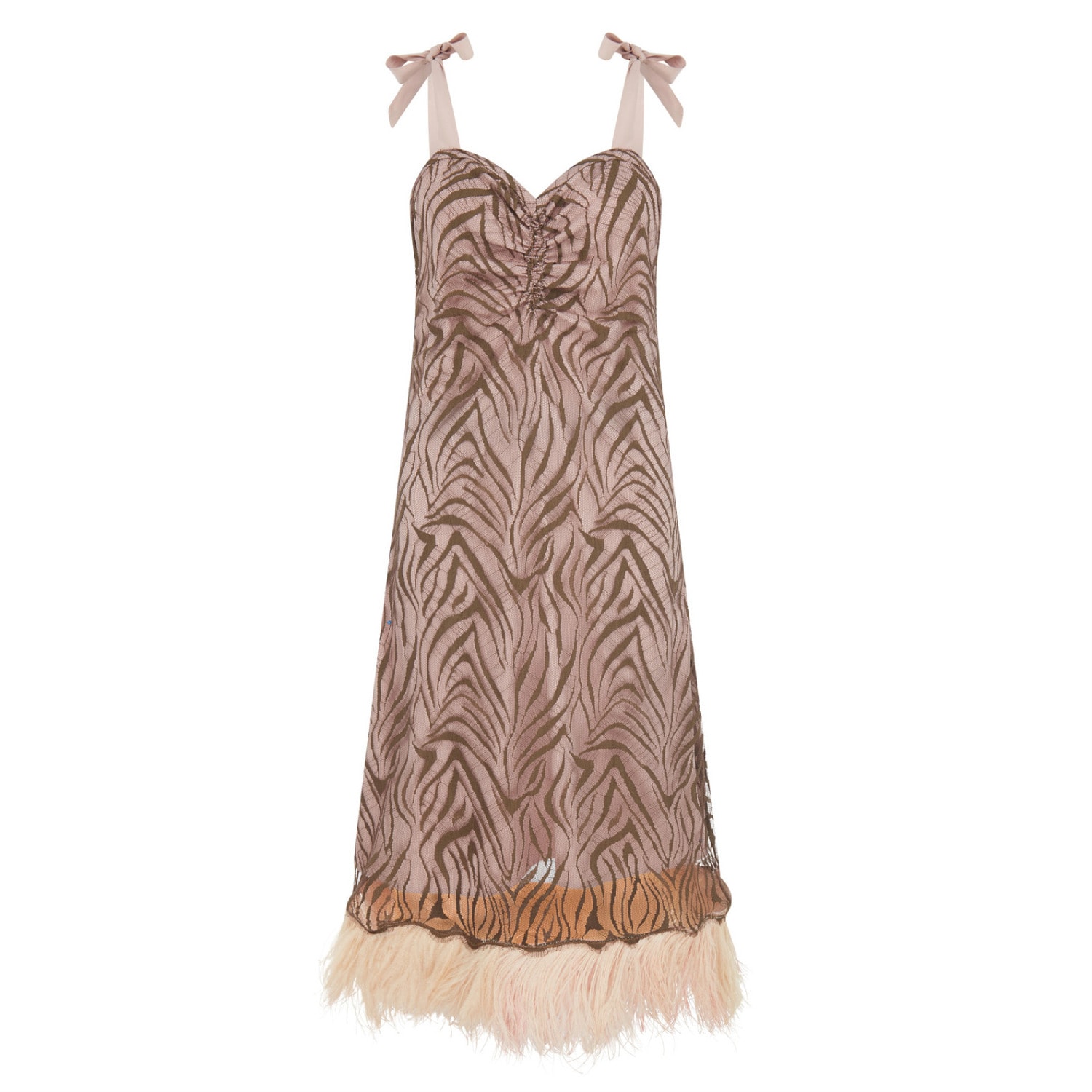 Lisa The Label Women's Brown Miss Simpson Slip Dress In Kahki With Blush Slip In Brown