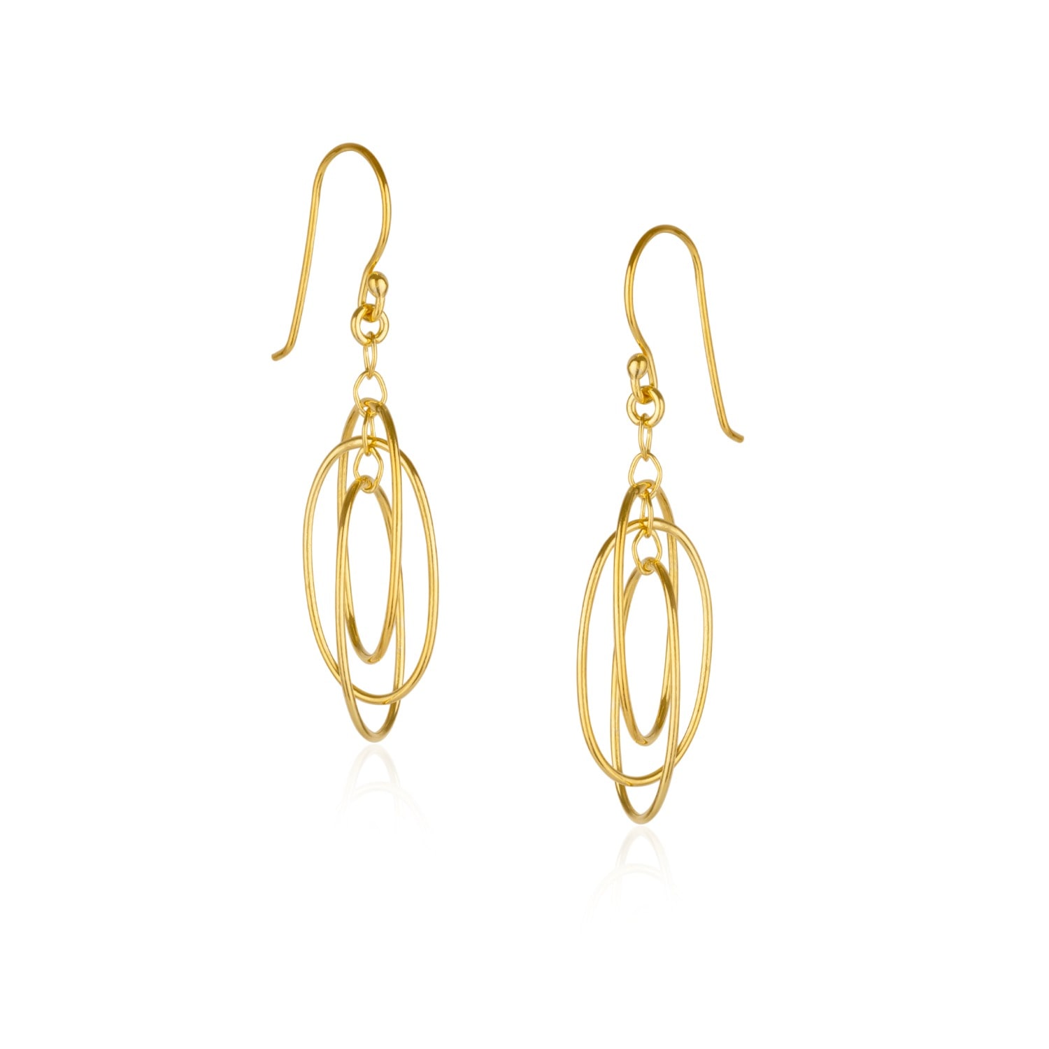 Spero London Women's Nested Loop 3d Drop Earrings In Sterling Silver - Gold