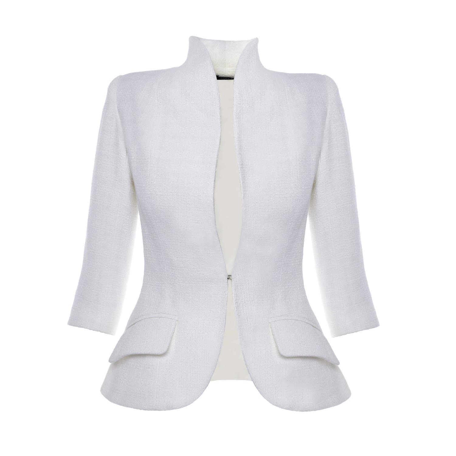 Women’s Structured Boucle Blazer - White Xxs Avenue no.29