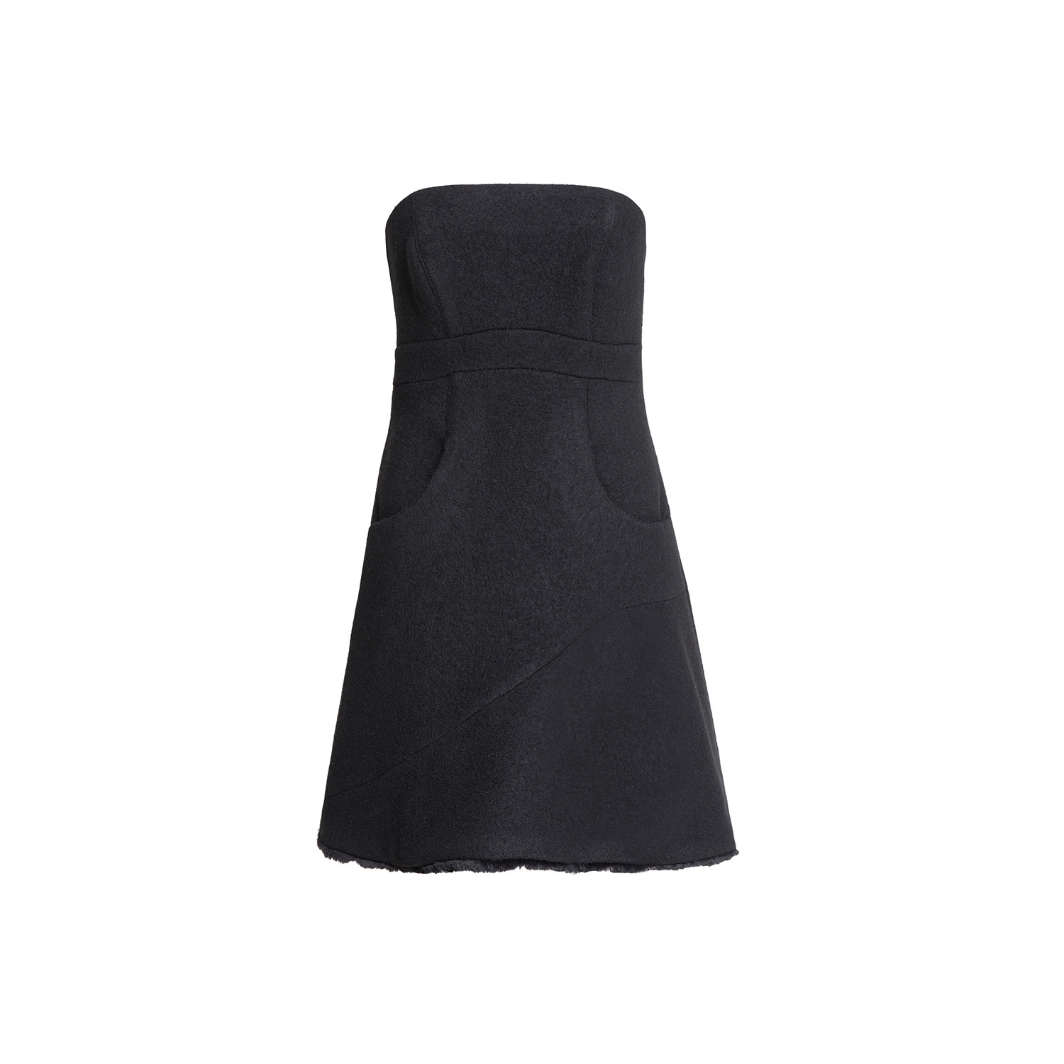 Women’s Black Venus Boiled Wool Dress Small Audrey Vallens