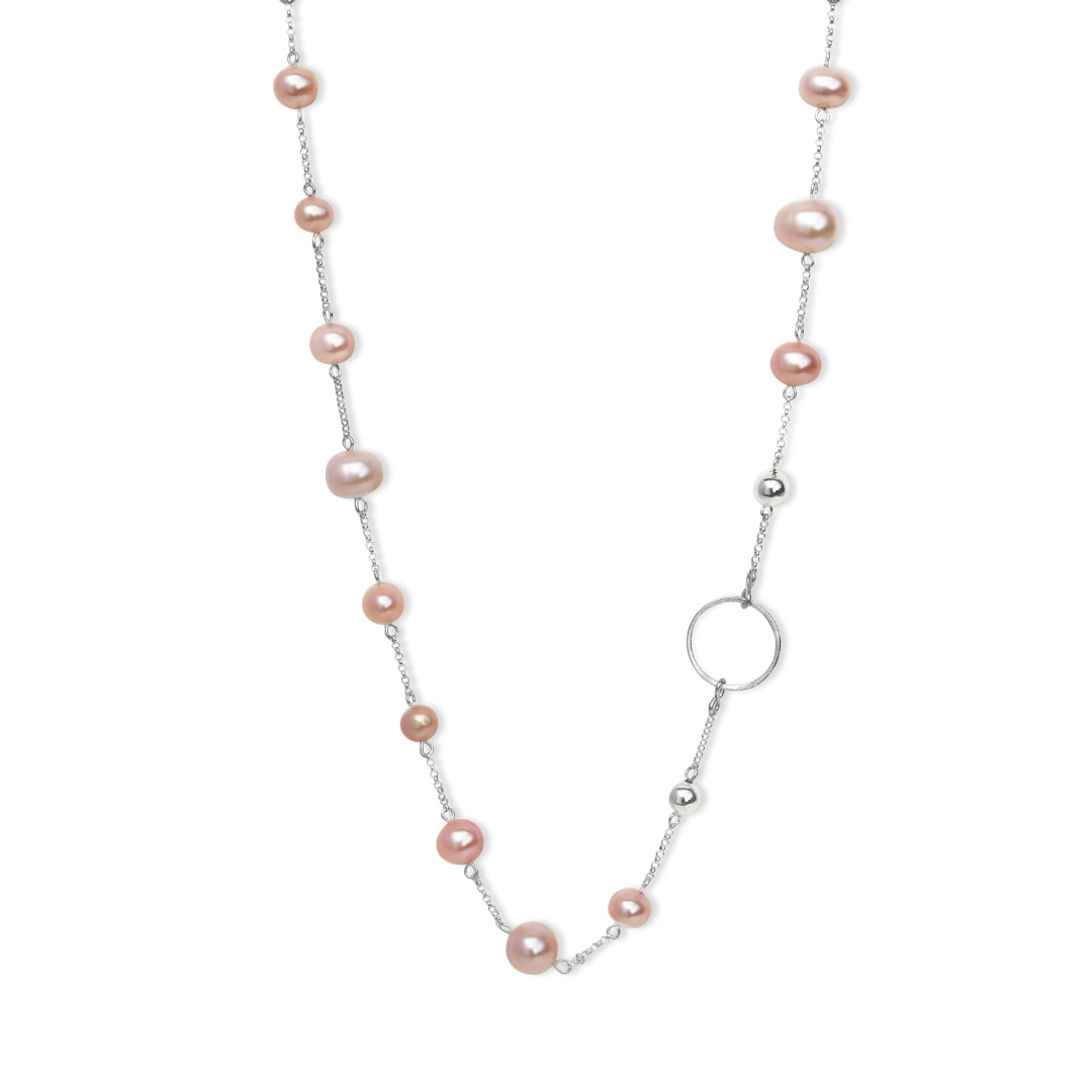 Women’s Pink / Purple La Pierre Pink Fresh Water Pearl Short Necklace Fv Jewellery