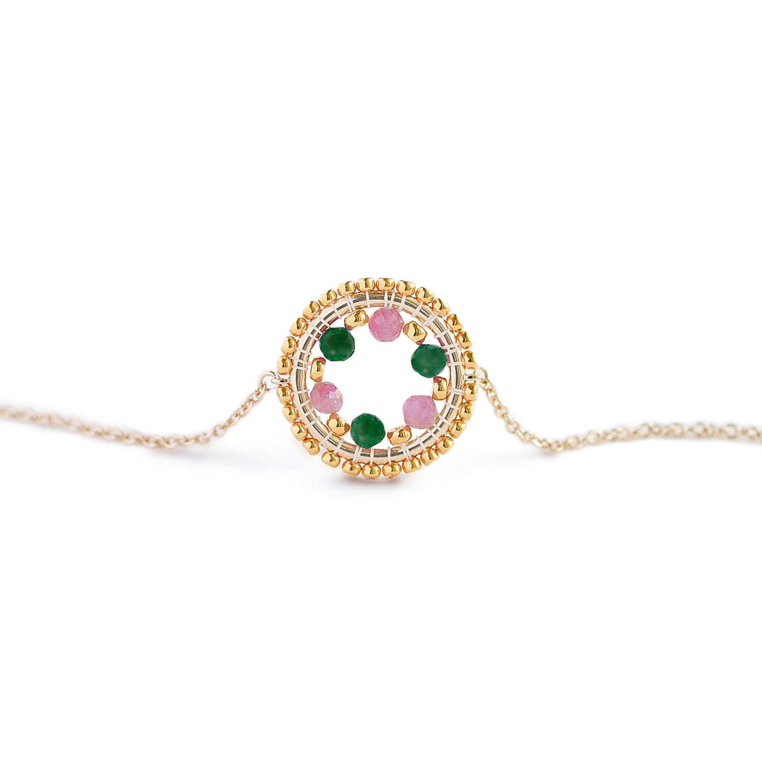 Women’s Pink / Purple / Green Celestia Circle Bracelet - Pink Tourmaline + Malachite Eden + Elie