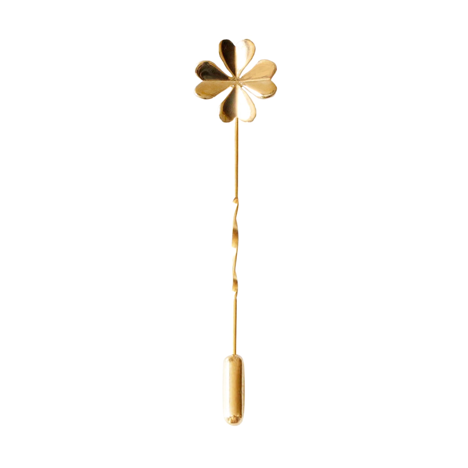Lee Renee Men's Lucky Clover Tie Pin/ Twist Tie Pin– Gold In Gold