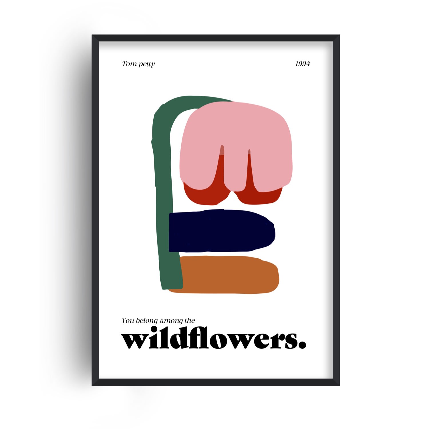 Fanclub Wildflowers Abstract Music Giclée Art Print A3 In White